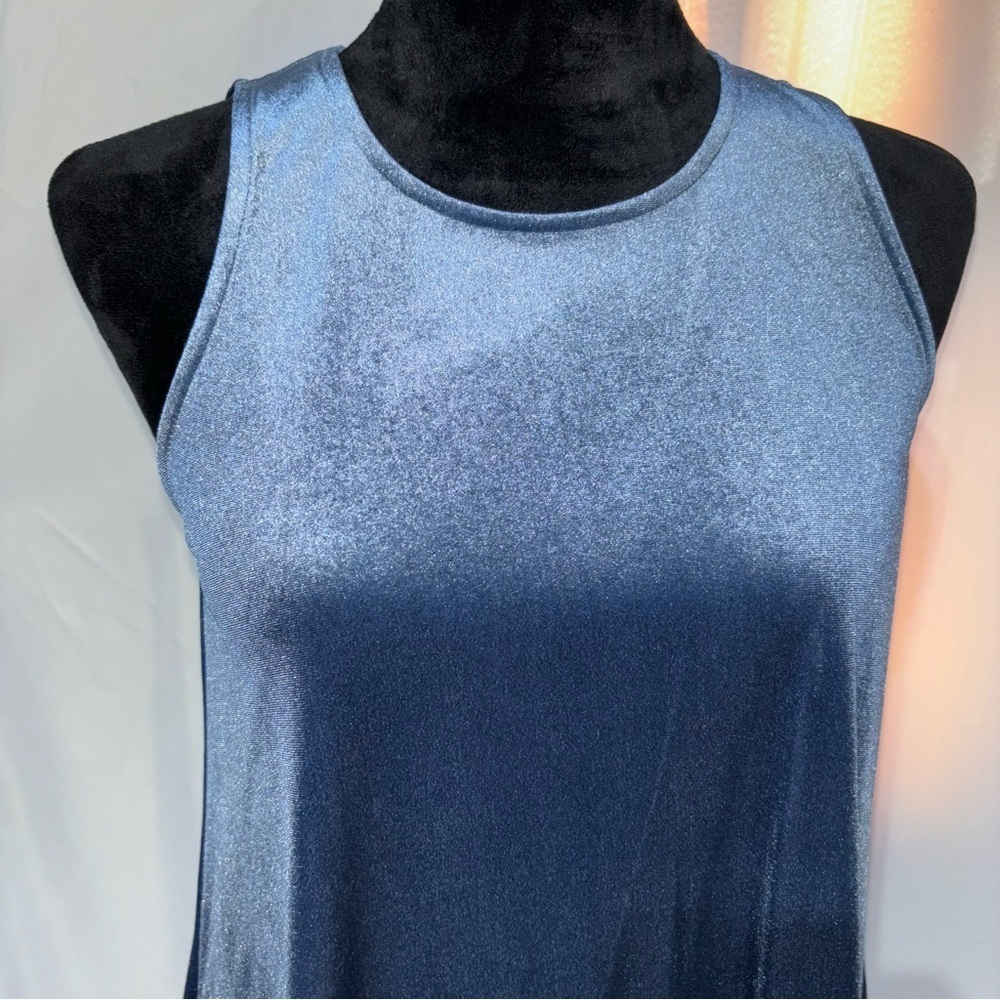Molly Green Blue Velvet Sleeveless Trapeze Dress Size M - Picture 7 of 10